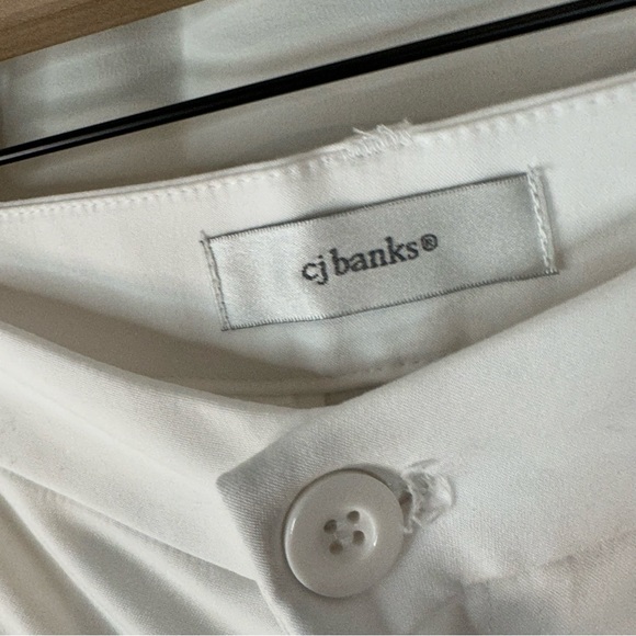 CJ BANKS Women’s Size 18W PETITE Pants Dressy White Stretch High Rise NWT - Picture 6 of 14